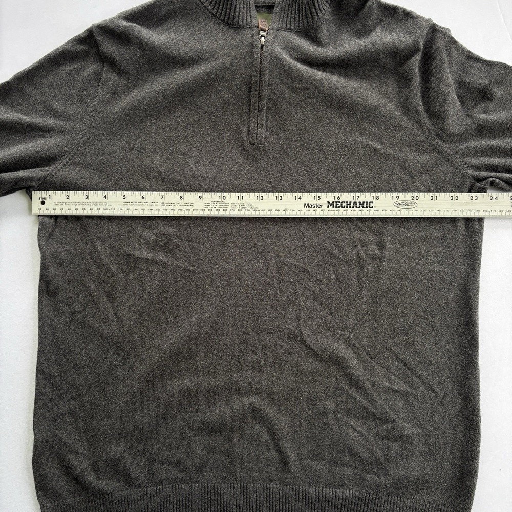 Eddie Bauer Quarter Zip Sweater Mens XL Charcoal Gray Mock Neck Pullover Knit - Picture 7 of 16